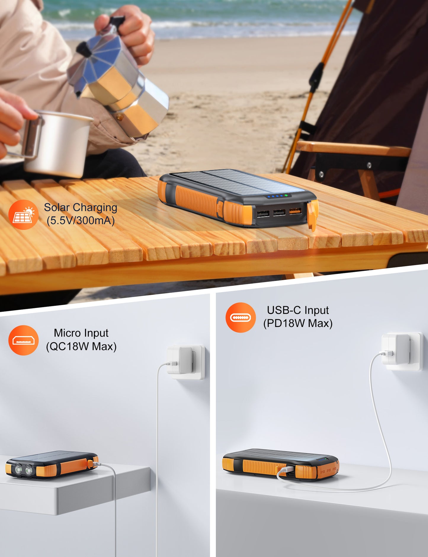 Waterproof Solar Power Bank
